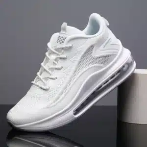 FASHION Mens White Mesh Sports Sneakers