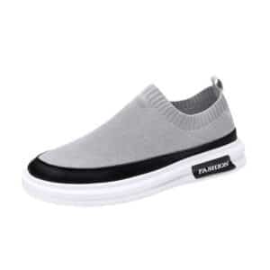 FASHION Grey Slip-On Knit Sneakers