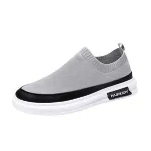 FASHION Grey Slip-On Knit Sneakers