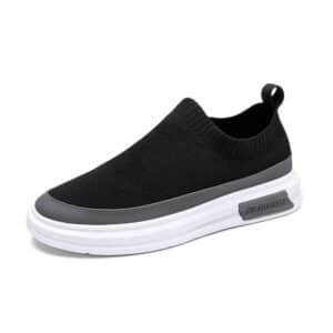 FASHION Black Slip-On Knit Sneakers