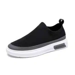 FASHION Black Slip-On Knit Sneakers