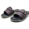 KMM Mens Brown Buckle Slide Sandals