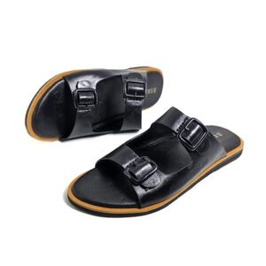 KMM Men’s Classic Two-Strap Buckle Slide Sandals