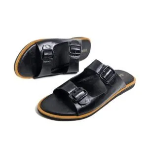 KMM Men’s Classic Two-Strap Buckle Slide Sandals