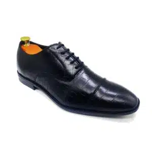 Mens Oxford Formal Shoes Black - Crocodile