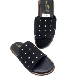 footCover Men’s Black Perforated Slide Sandals