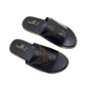 footCover Men’s Black Graphic Slide Sandals