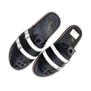 FootCover Men’s Two-Tone Multi-Strap Slide Sandals