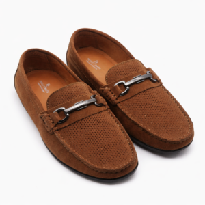 Men’s Premium Leather Loafer Brown suede metal